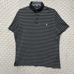 Polo Ralph Lauren Shirt Men's Sz L Gray White Pony Embroidery Striped Cotton